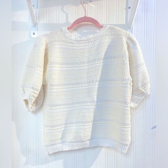Elie Knit Short Sleeve Sweater Sz S - Picture 5 of 5